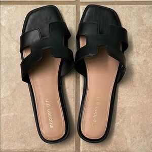 Madden Girl Black Slide Sandals